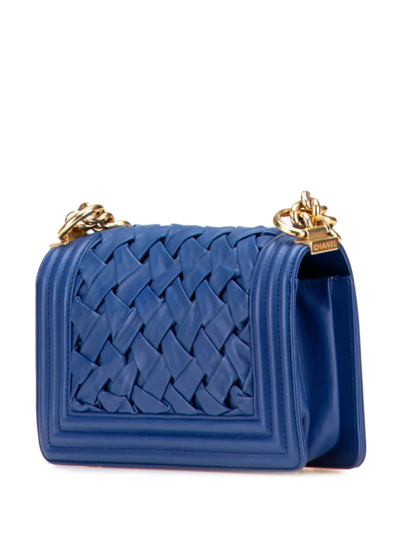 CHANEL - Small Woven Lambskin Chateau Boy Flap shoulder bag
