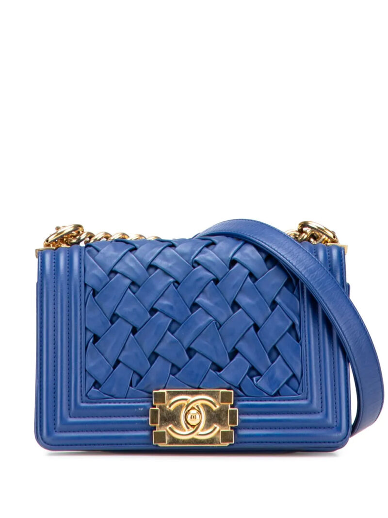 CHANEL - Small Woven Lambskin Chateau Boy Flap shoulder bag