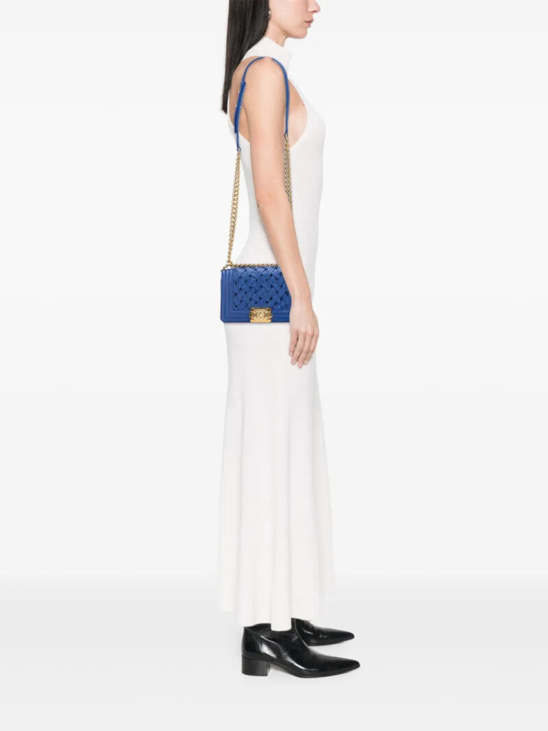 CHANEL - Small Woven Lambskin Chateau Boy Flap shoulder bag
