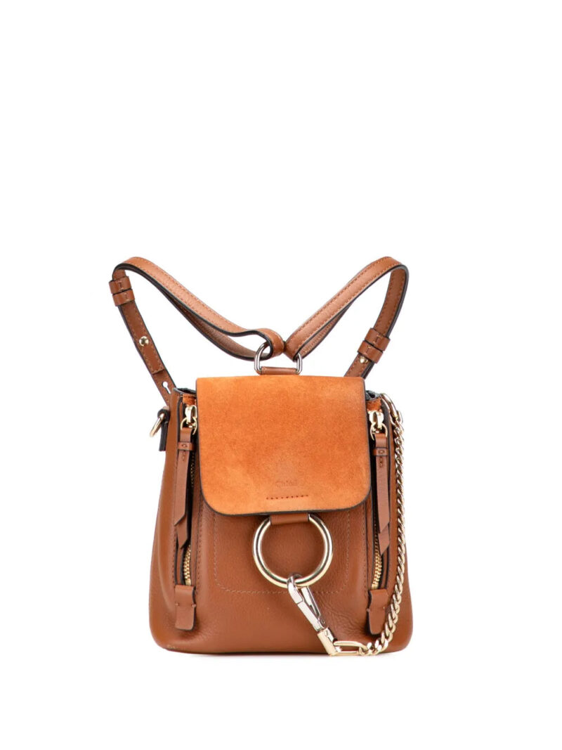 Chloé Mini Calfskin and Suede Faye backpack
