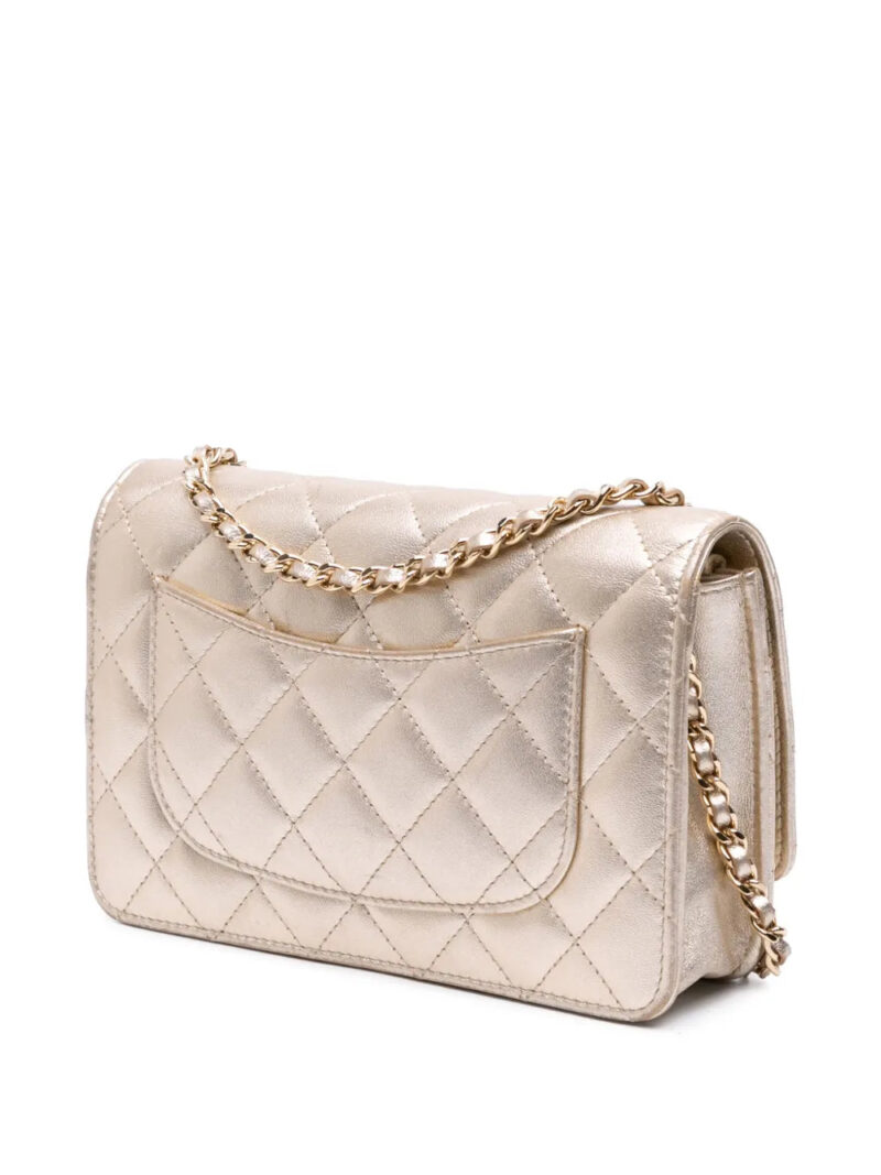 CHANEL - CC Metallic Quilted Lambskin Wallet on Chain crossbody bag