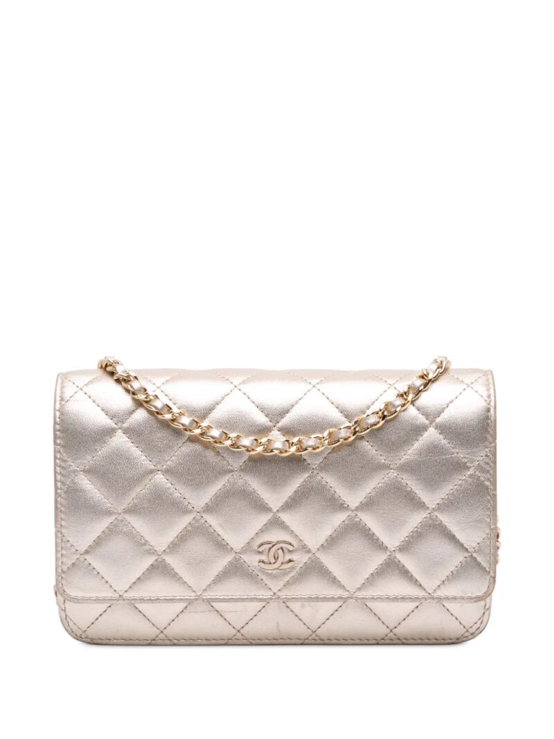 CHANEL - CC Metallic Quilted Lambskin Wallet on Chain crossbody bag
