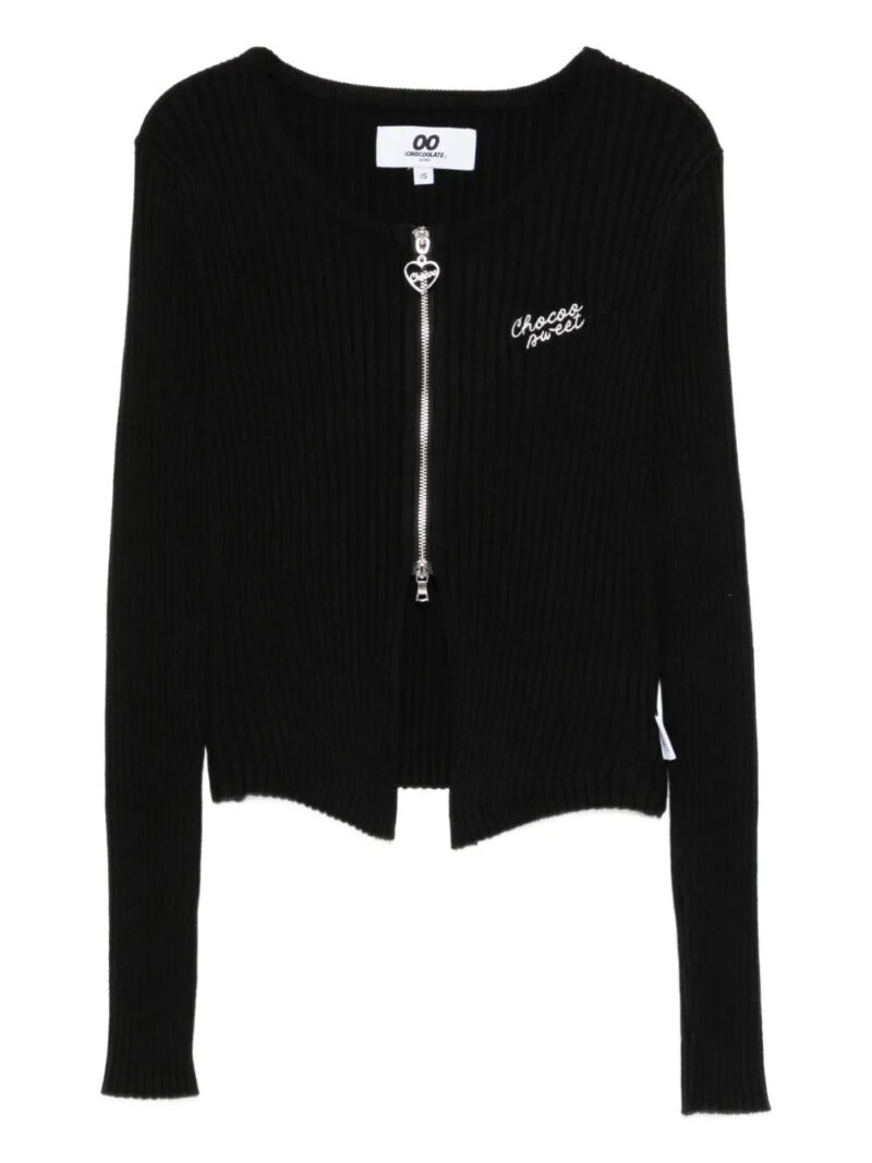 CHOCOOLATE  logo-embroidered blouse