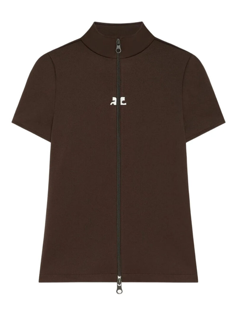 Courrèges  logo-detail zip-fastening T-shirt