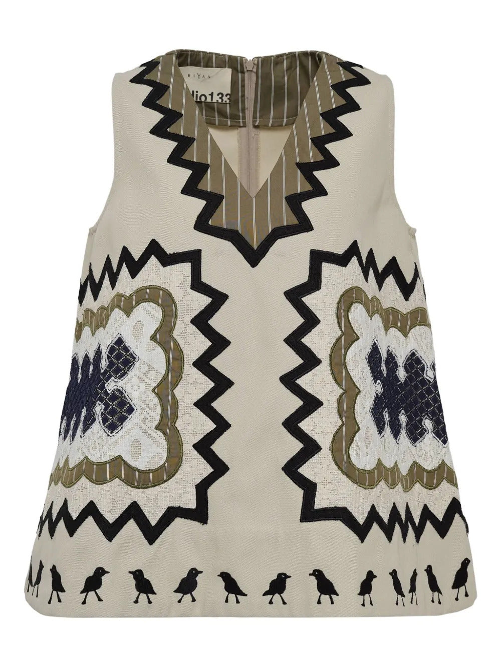 Biyan embroidered V-neck blouse