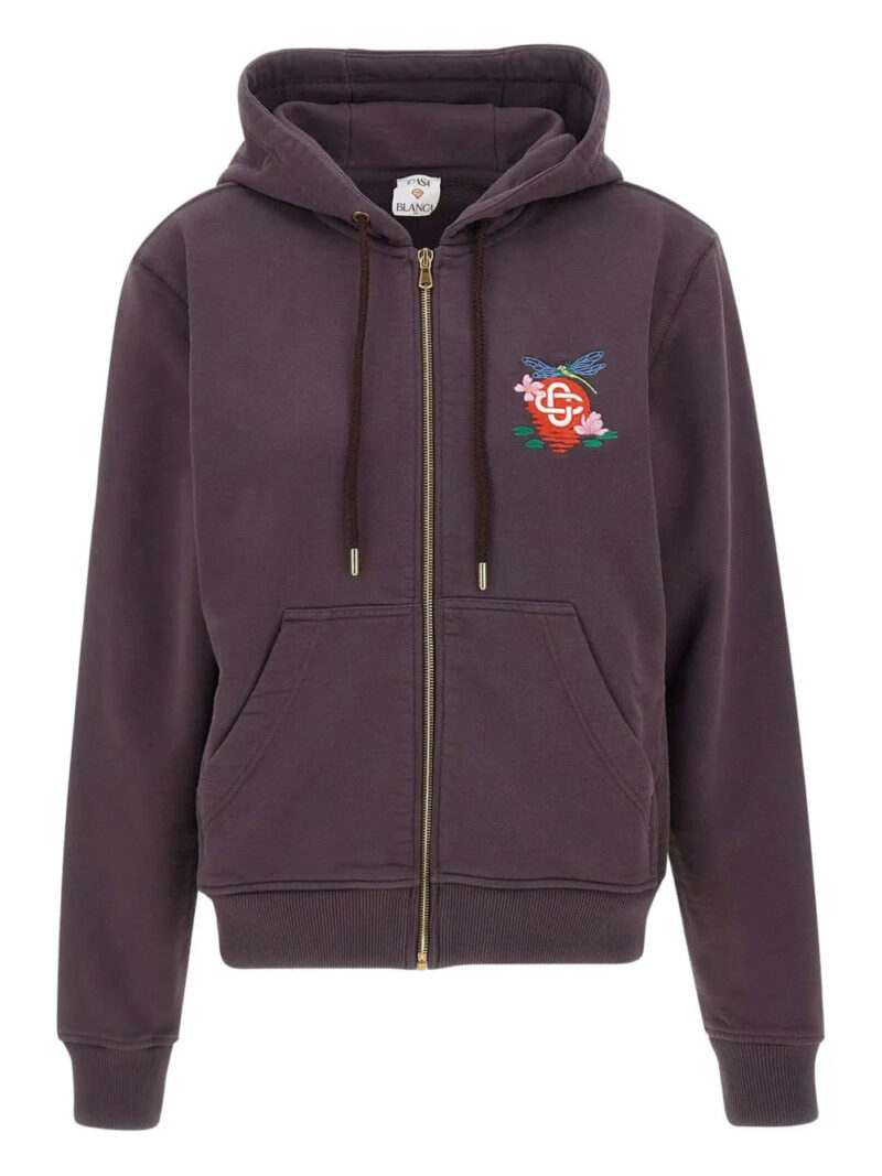 Casablanca  embroidered-logo zip-up hoodie