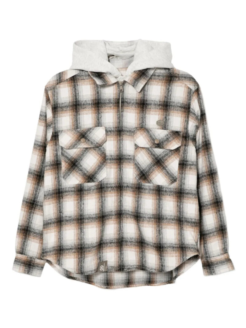 CHOCOOLATE  logo-embroidered checked jacket