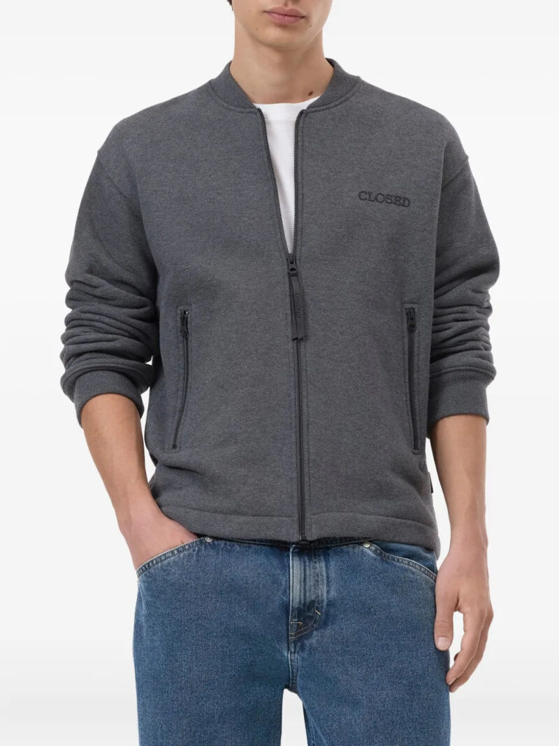 Closed  zip-front cotton sweater