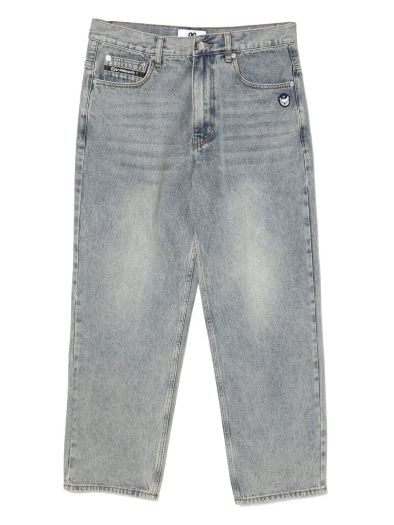 CHOCOOLATE  bear-embroidered jeans