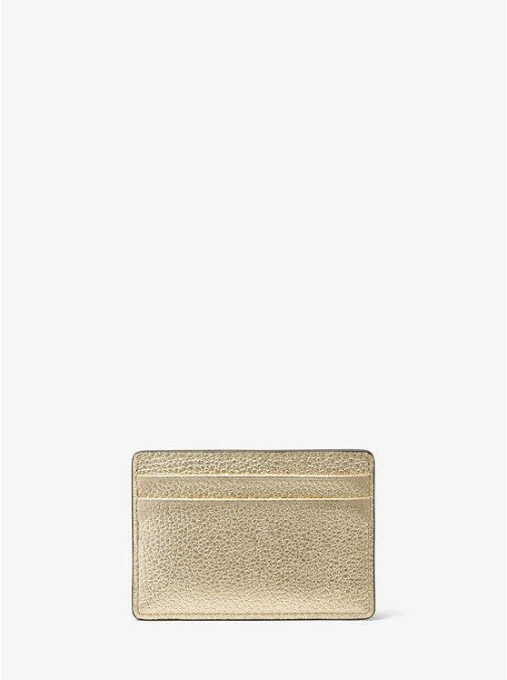 MICHAEL MICHAEL KORS Metallic Pebbled Leather Card Case Bag