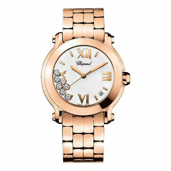 Chopard Happy Sport Medium 18Kt Rose Gold 36Mm Ladies Watch