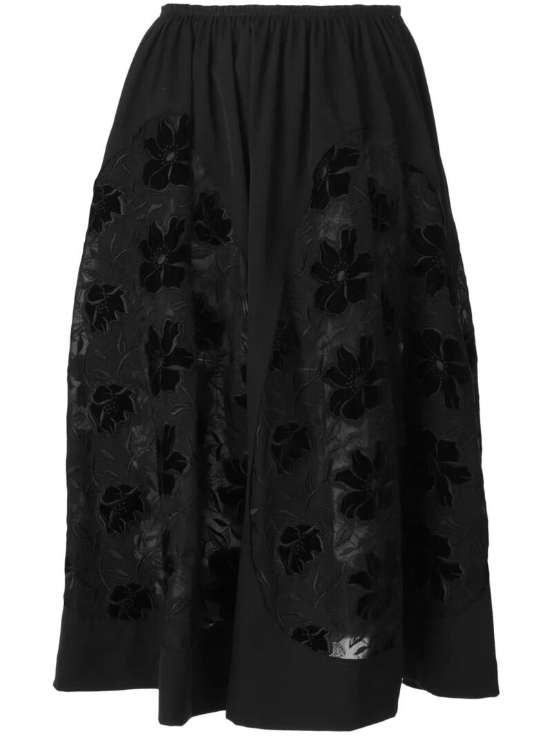 Comme Des Garçons  embroidered flared skirt