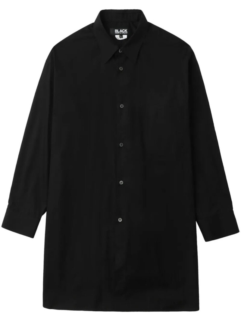 Black Comme Des Garçons  satin-panelled cotton shirt