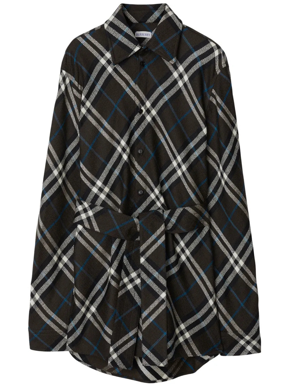 Burberry check-pattern belted shirt