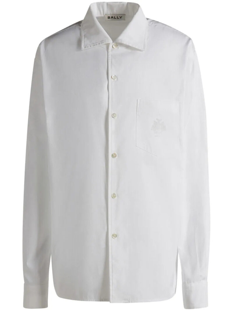 Bally  embroidered logo cotton button-up shirt