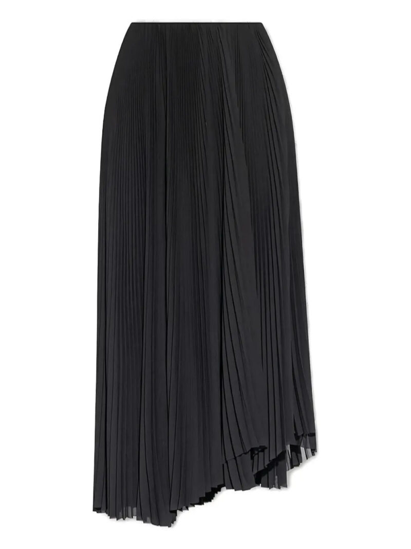 Balenciaga  pleated asymmetric-hem midi skirt
