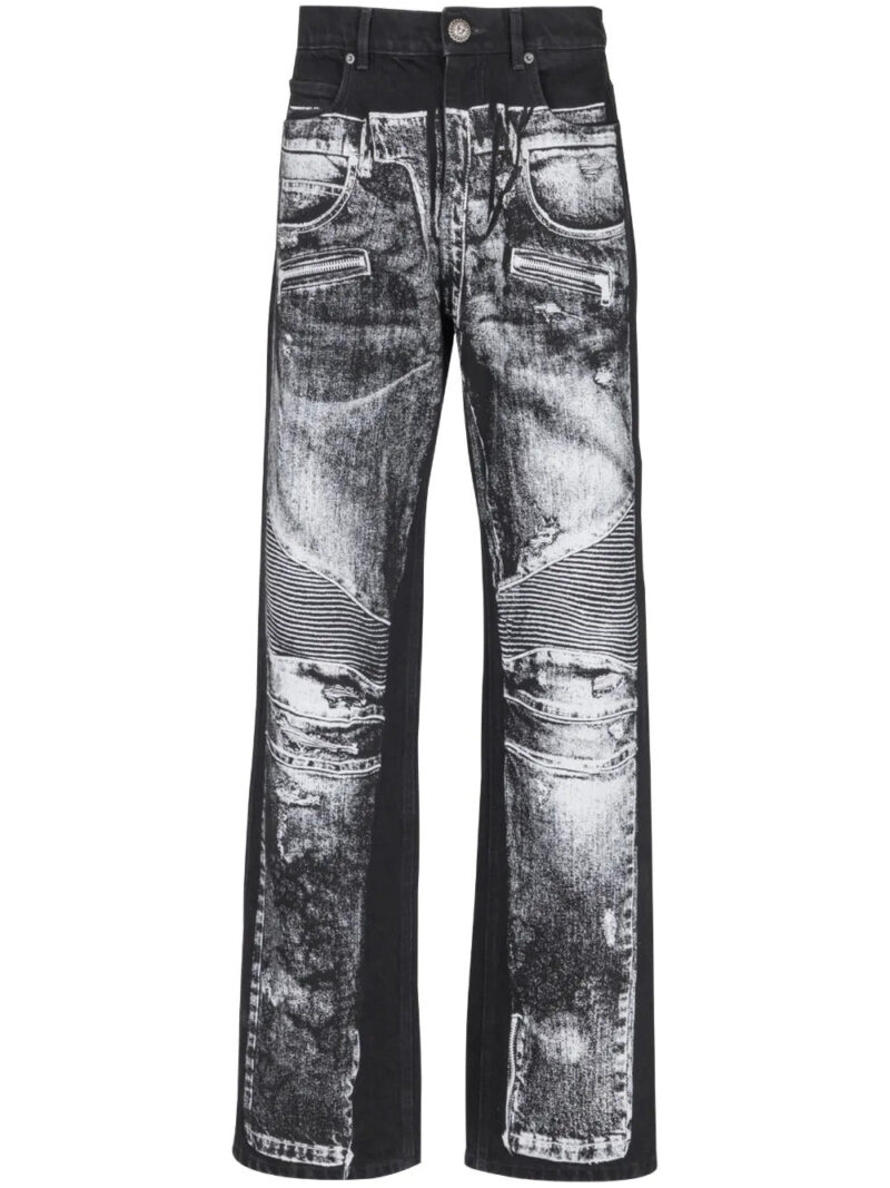 Balmain  trompe l'oeil-print jeans