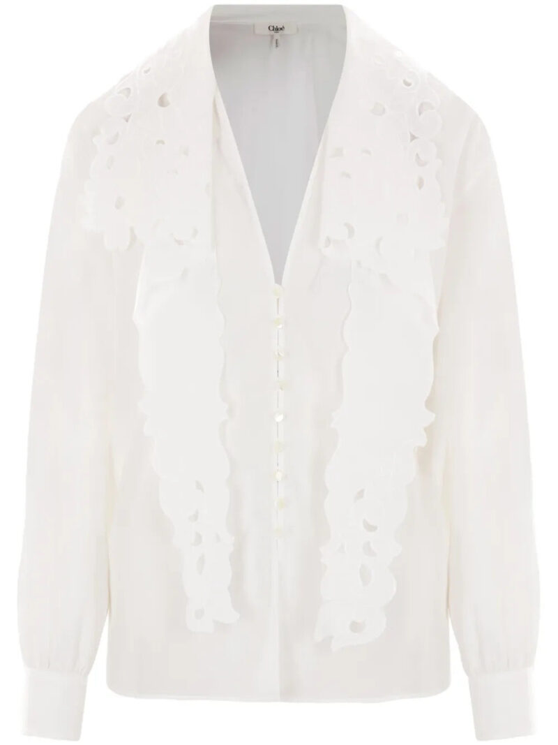 Chloé  embroidered lavallière shirt