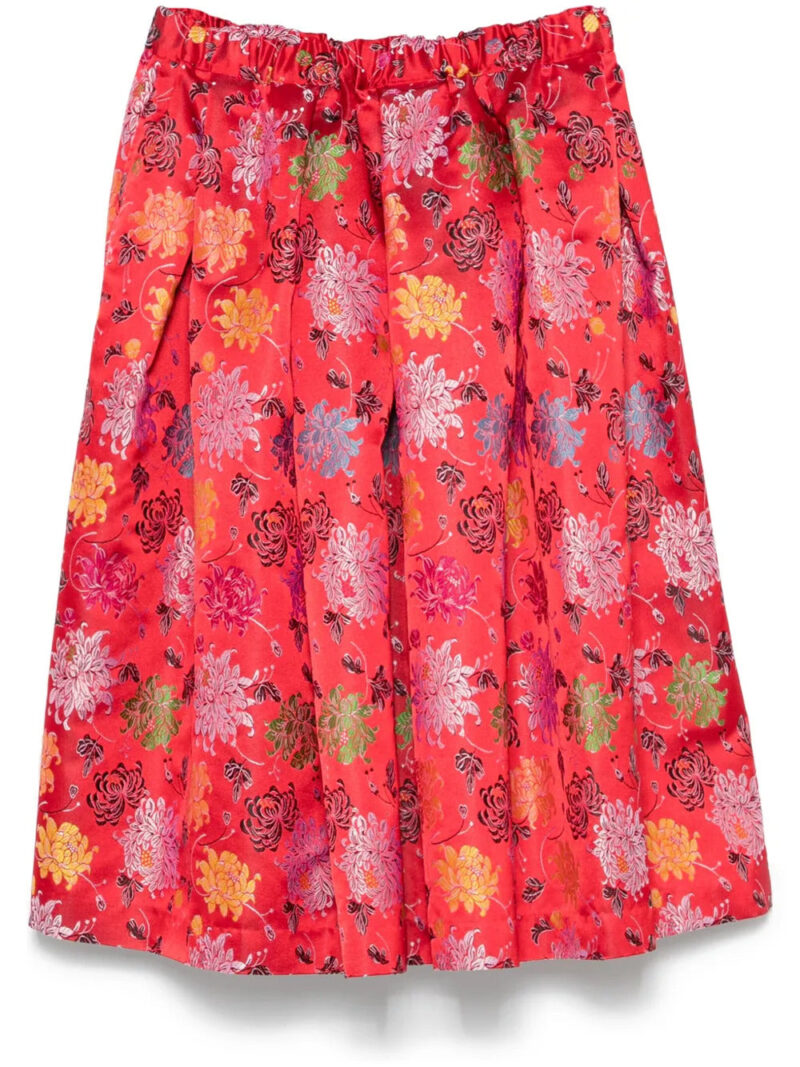 Comme Des Garçons  floral-jacquard midi skirt