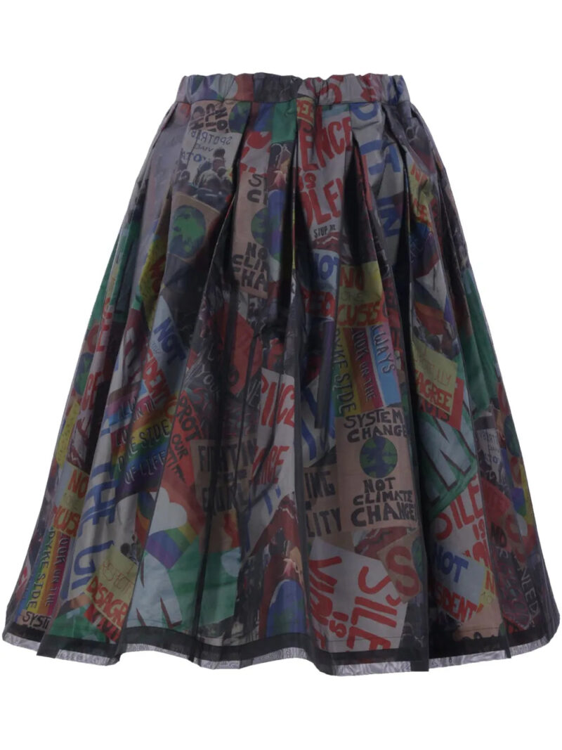 Comme Des Garçons  printed pleated skirt