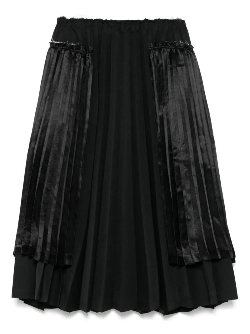Black Comme Des Garçons  pleated midi skirt