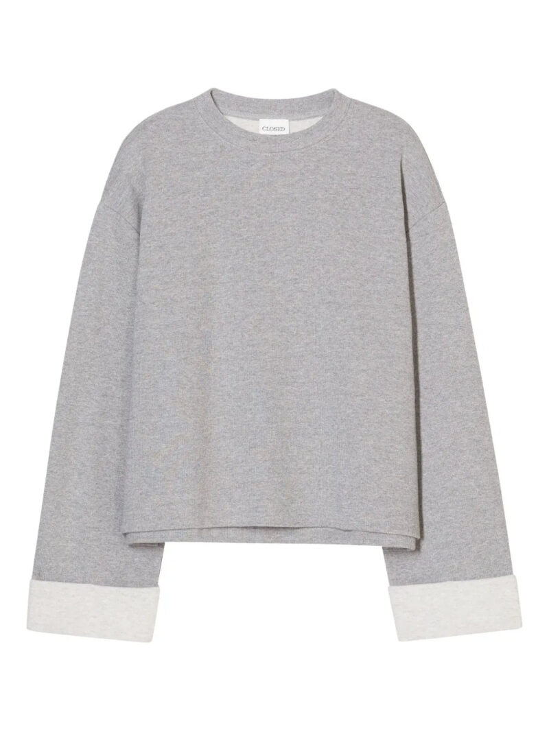 Closed  turn-up long-sleeve sweatshirt