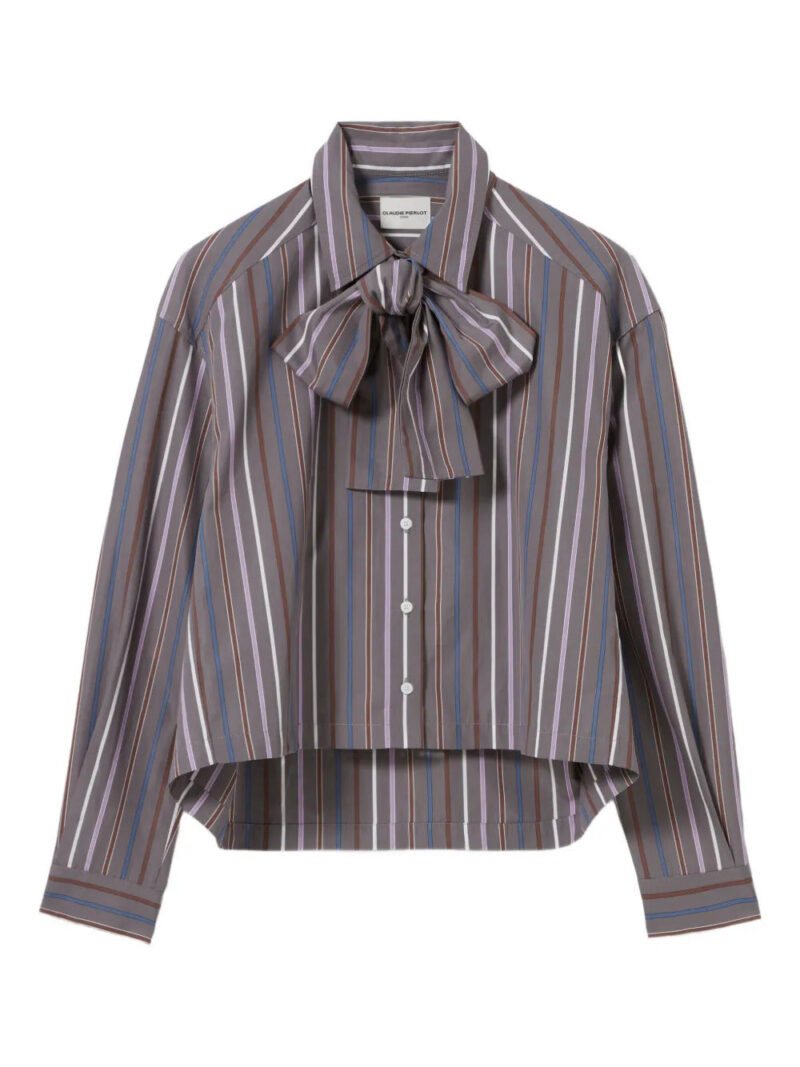 Claudie Pierlot  striped bow-tie shirt