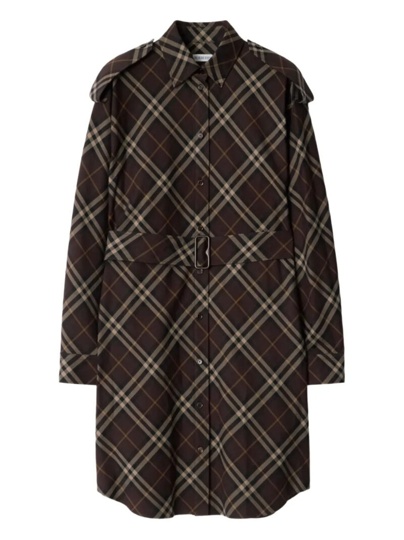 Burberry  check-pattern flannel shirt dress