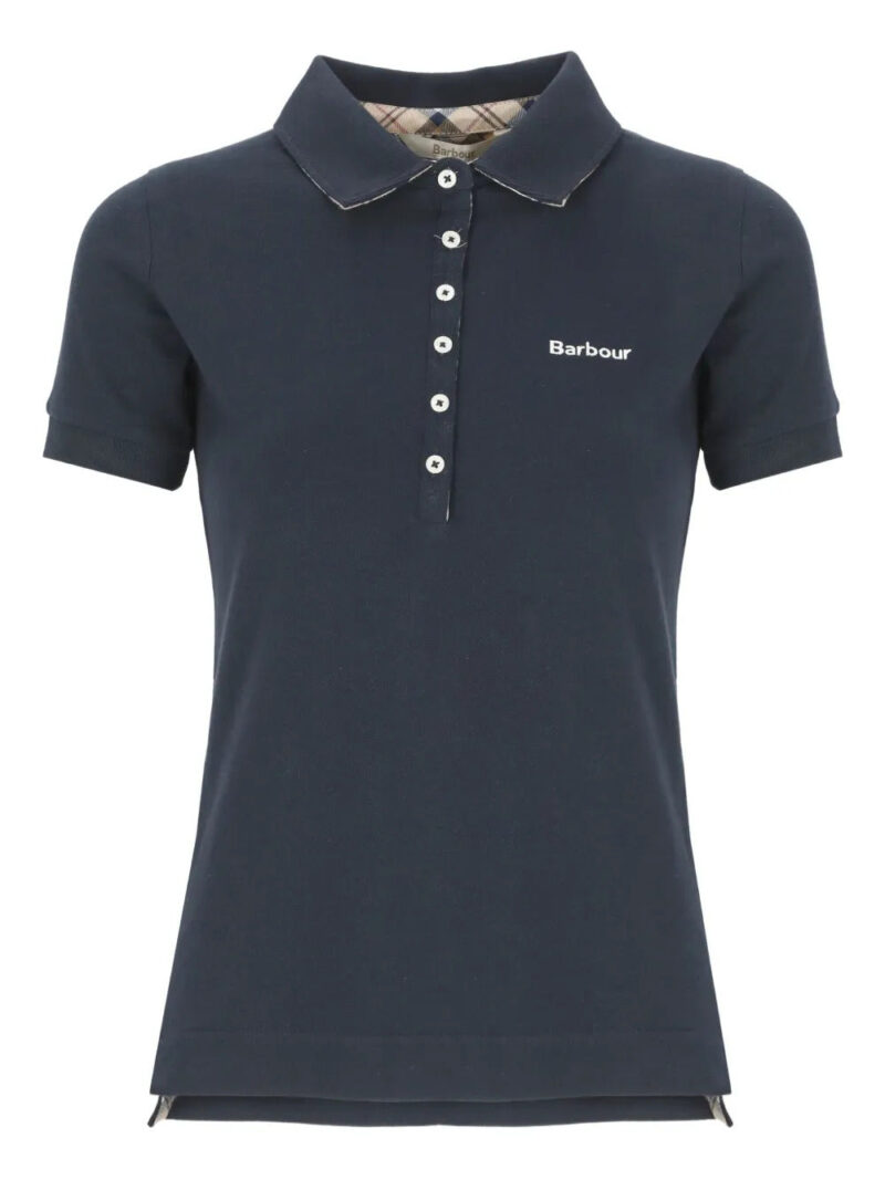 Barbour  six-button embroidered-logo polo top