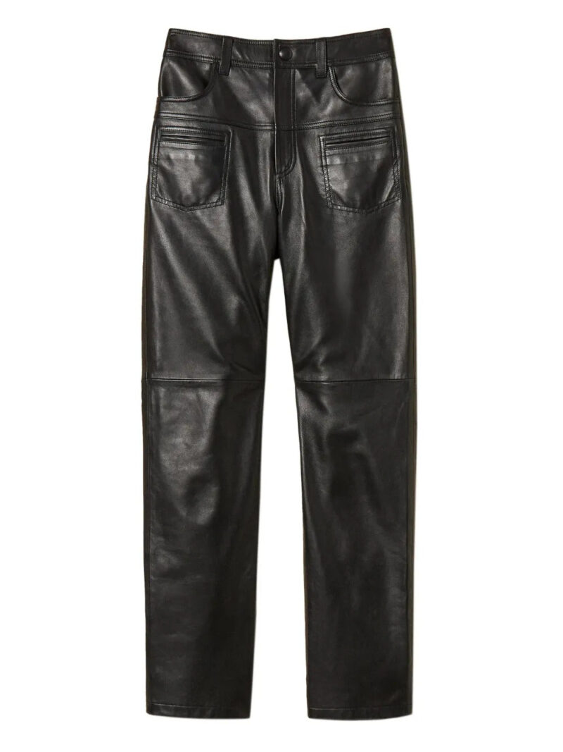 TWINSET  stitch-detail leather pants