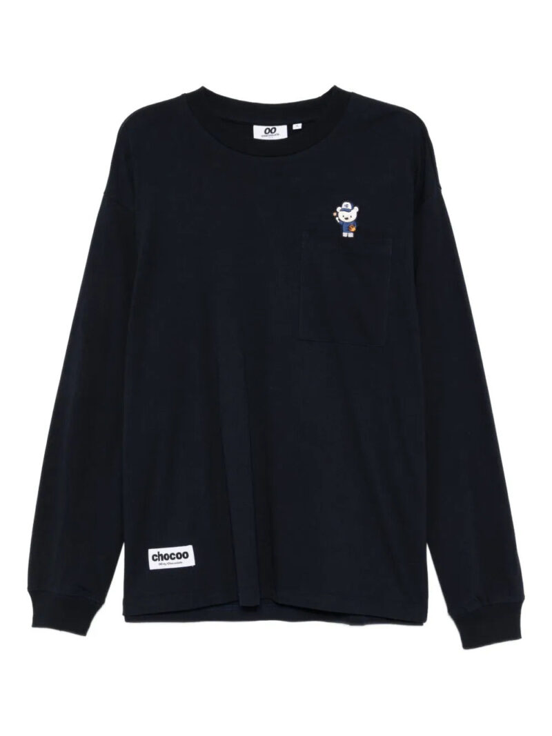 CHOCOOLATE  bear-embroidered T-shirt