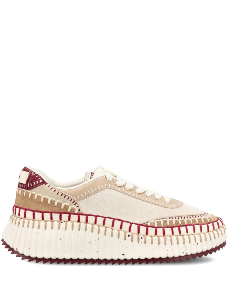 Chloé  Nama textured-sole lace-up sneakers
