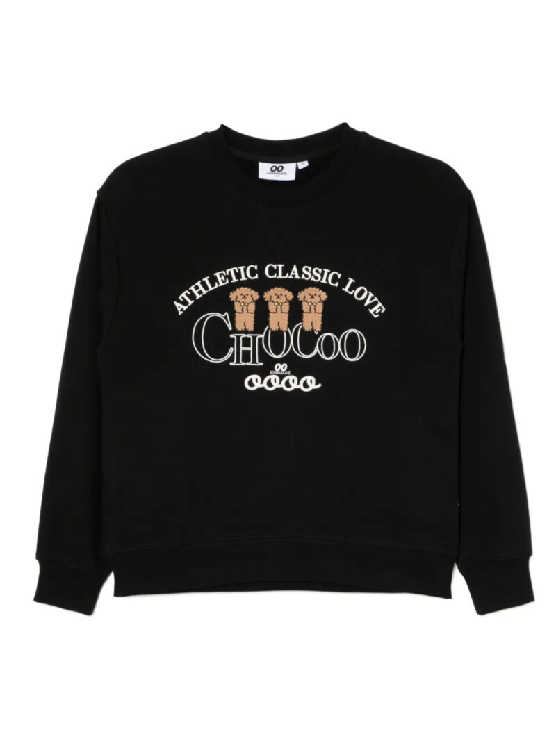 CHOCOOLATE  puppy-embroidered sweatshirt