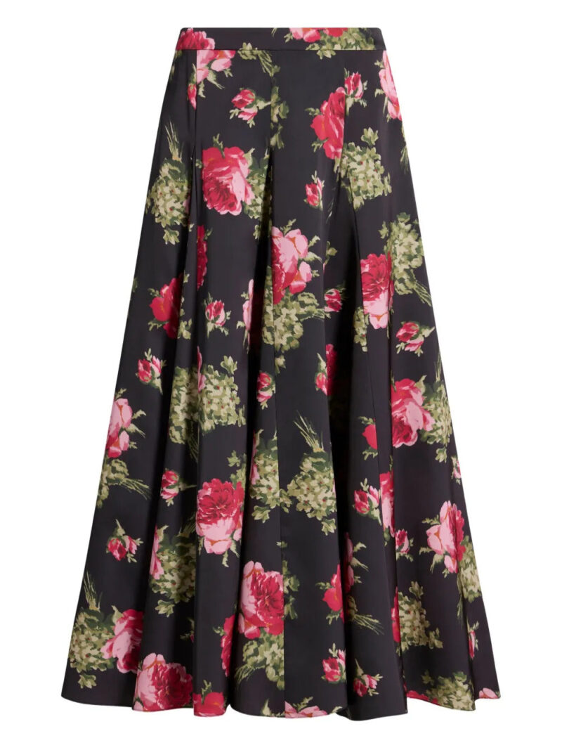 Cinq A Sept  Hilda baroque roses midi skirt