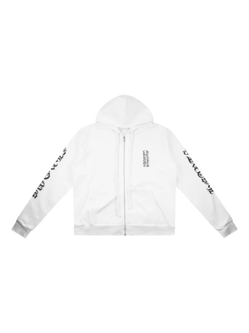 Chrome Hearts  vertical-logo zip-up hoodie