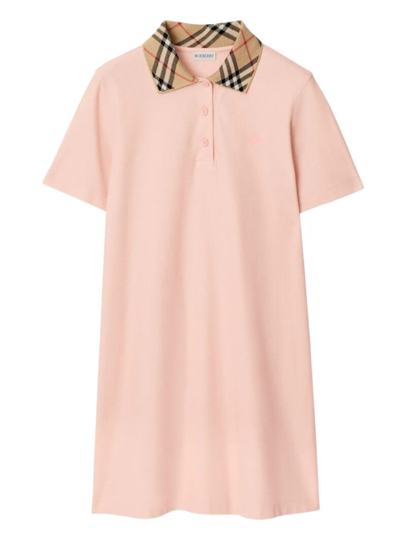 Burberry  check-collar embroidered mini dress