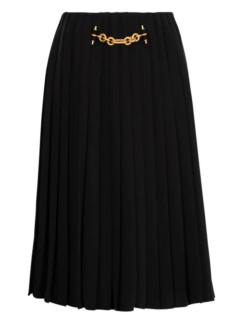 Balmain  pleated chain-embellished skirt
