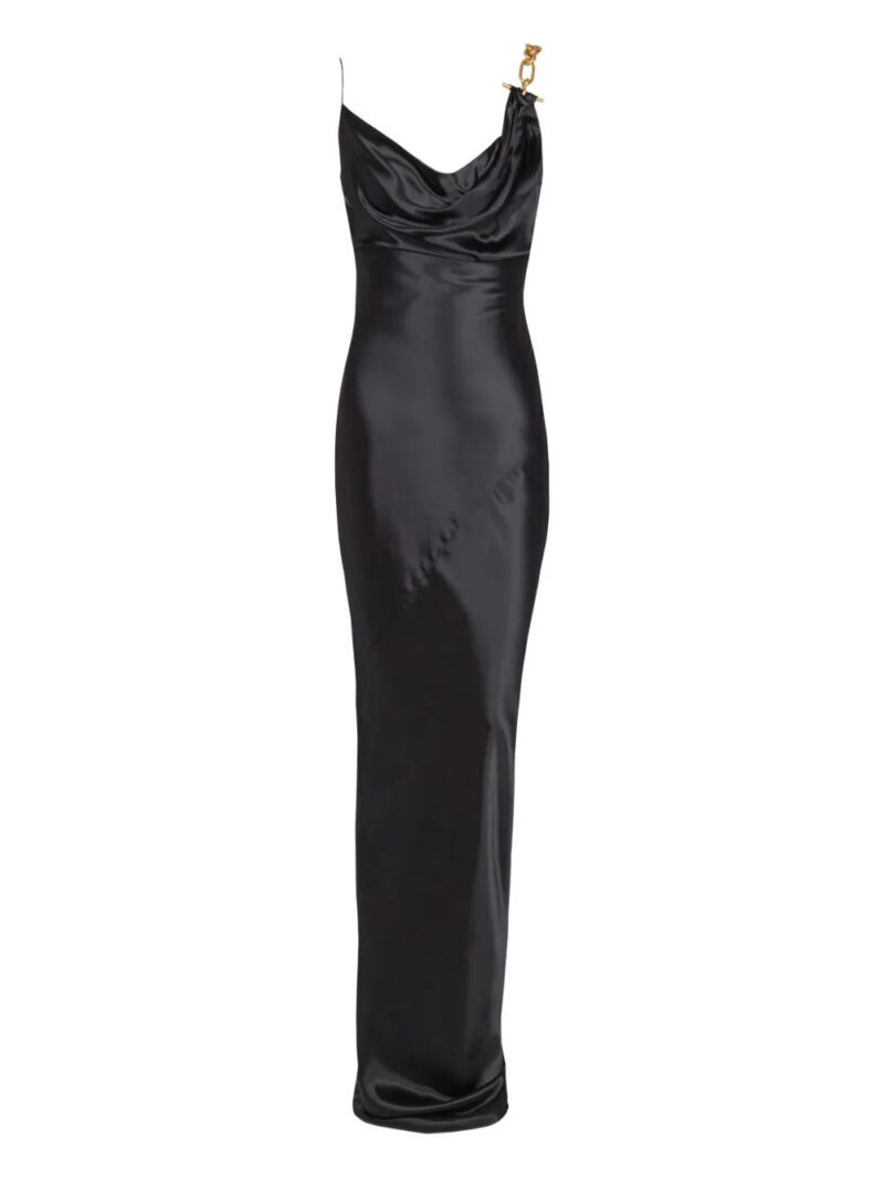 Balmain  chain-detail satin dress