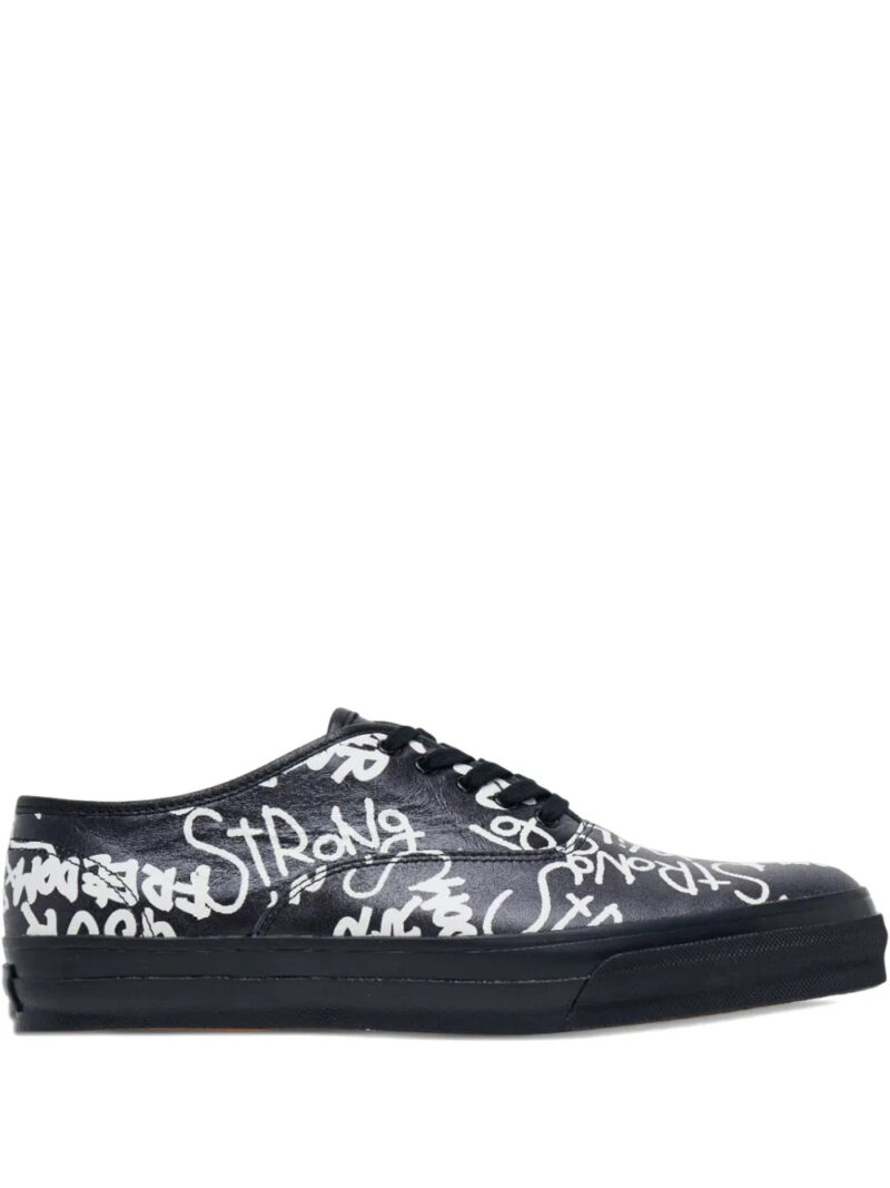 Comme Des Garçons Comme Des Garçons  message-printed leather sneakers