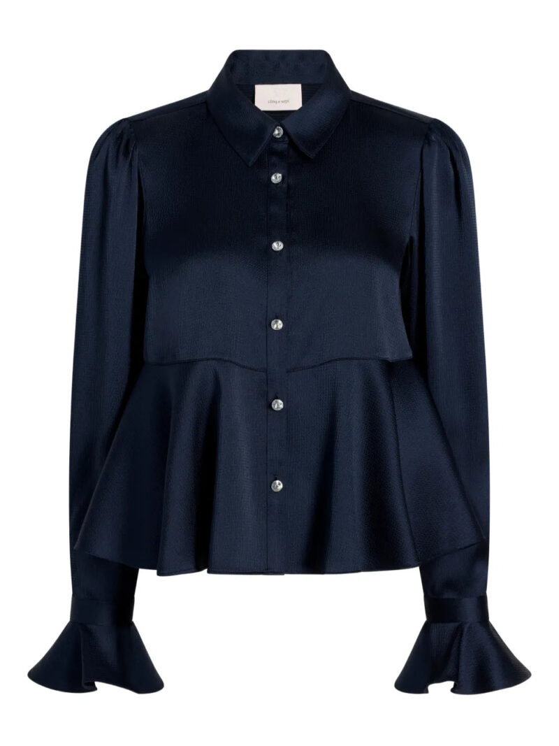 Cinq A Sept  Isaure peplum satin shirt