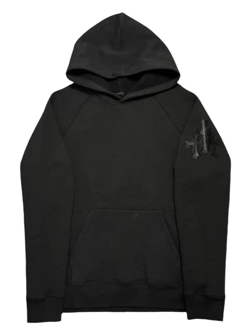 Chrome Hearts  Triple Cross leather-patch hoodie