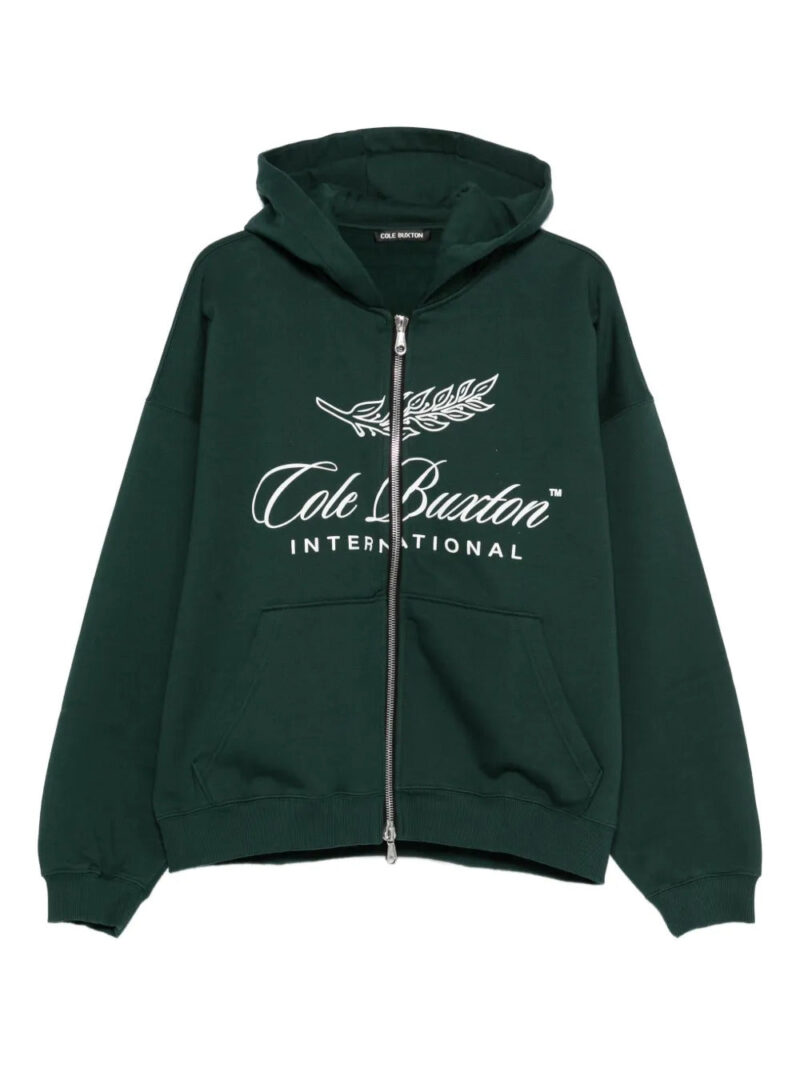 COLE BUXTON  logo-print zip-fastening hoodie