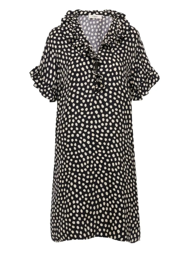 Chloé  ruffled polka-dot dress
