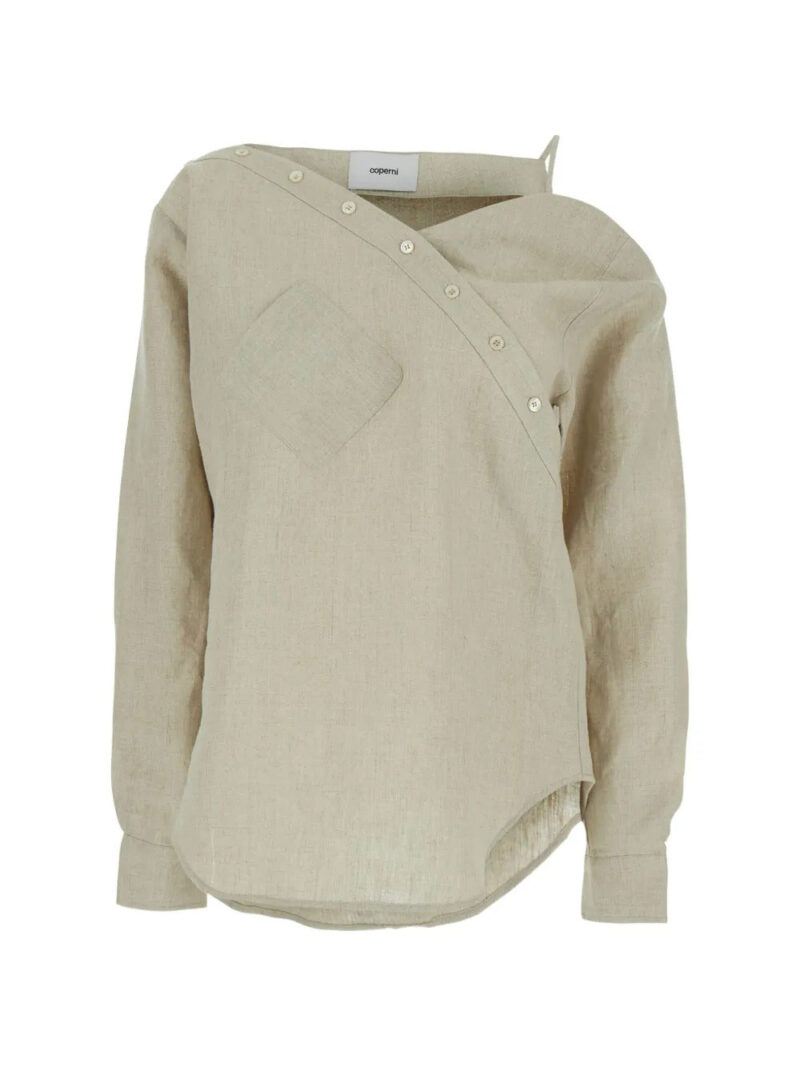 Coperni  Heart one-shoulder pocket blouse