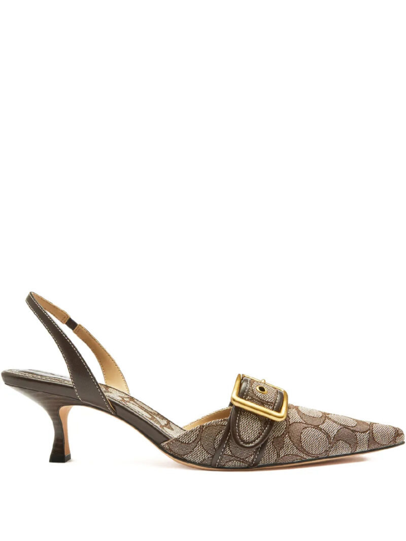 Coach  monogram-jacquard slingback sandals