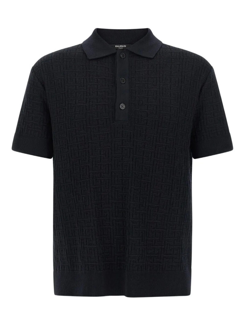Balmain monogram polo shirt