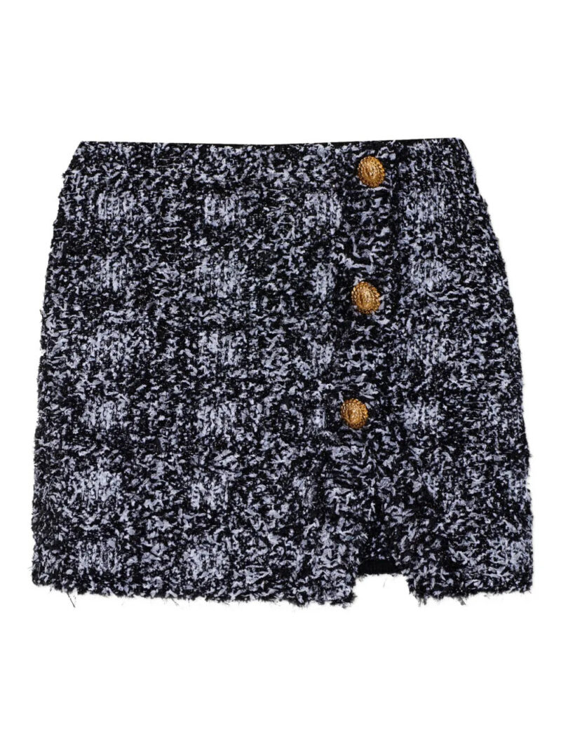 Balmain  button frayed mini skirt