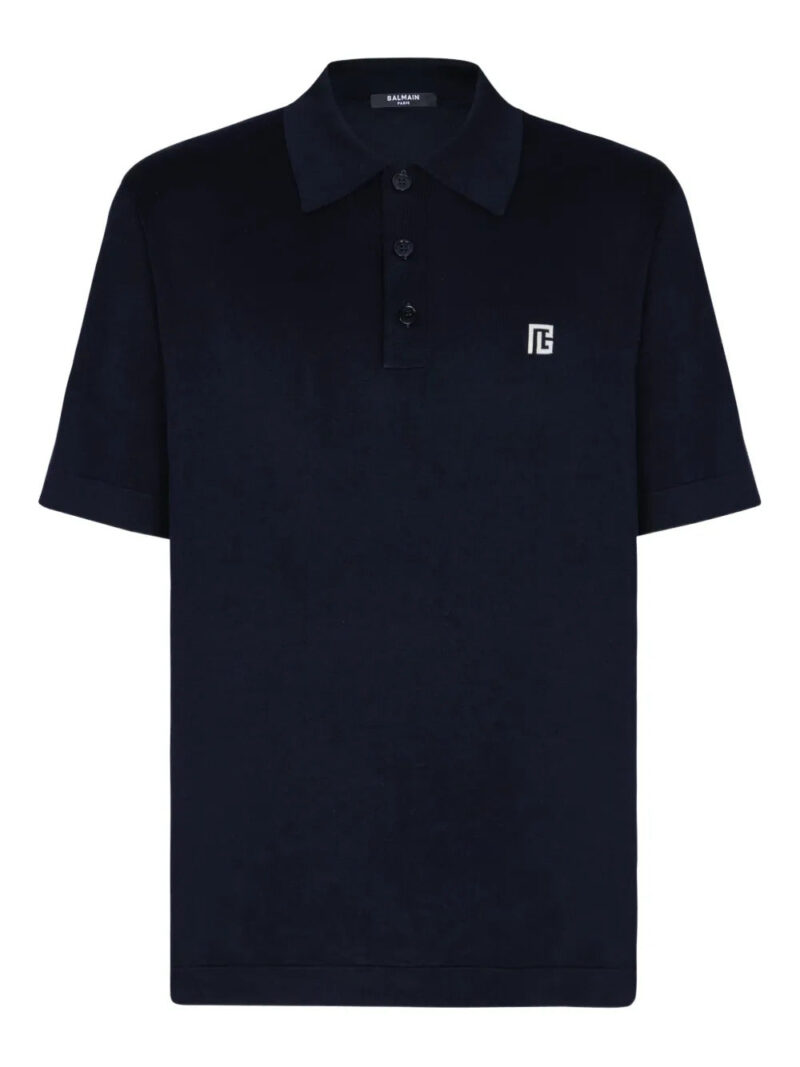 Balmain logo-embroidered polo shirt
