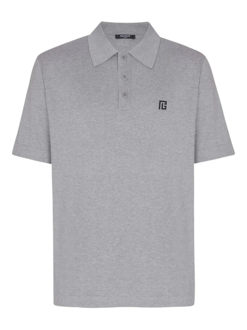Balmain logo-embroidered cotton polo shirt