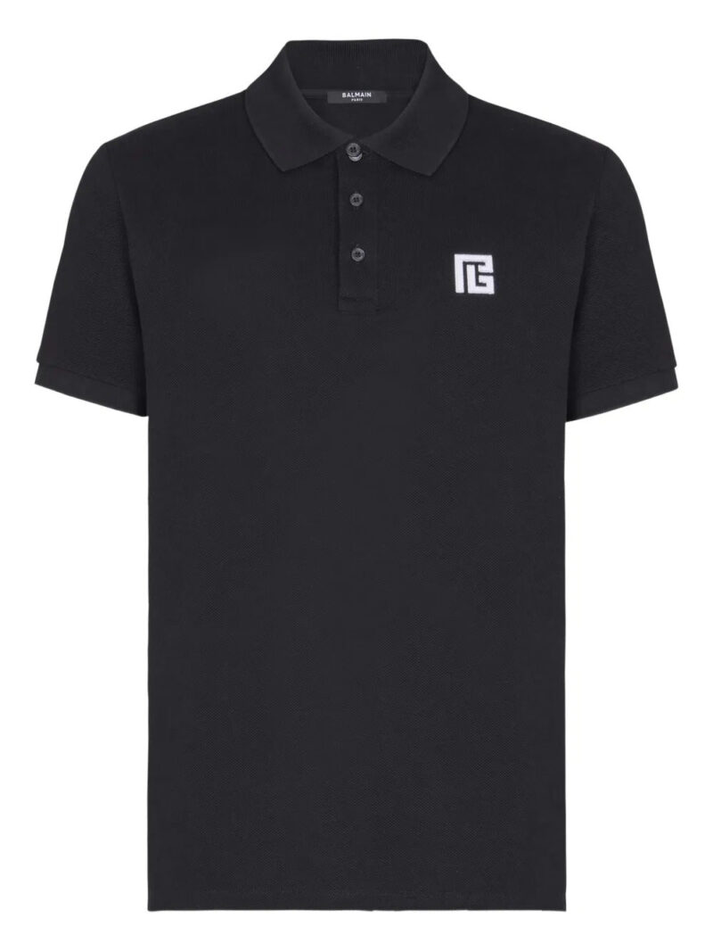 Balmain logo-embroidered polo shirt